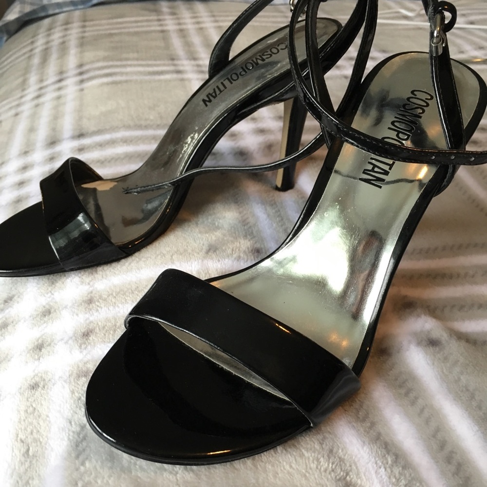 Black strapped heels